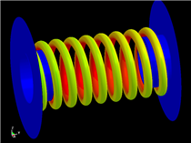 large displacement fea of compression spring by static implicit