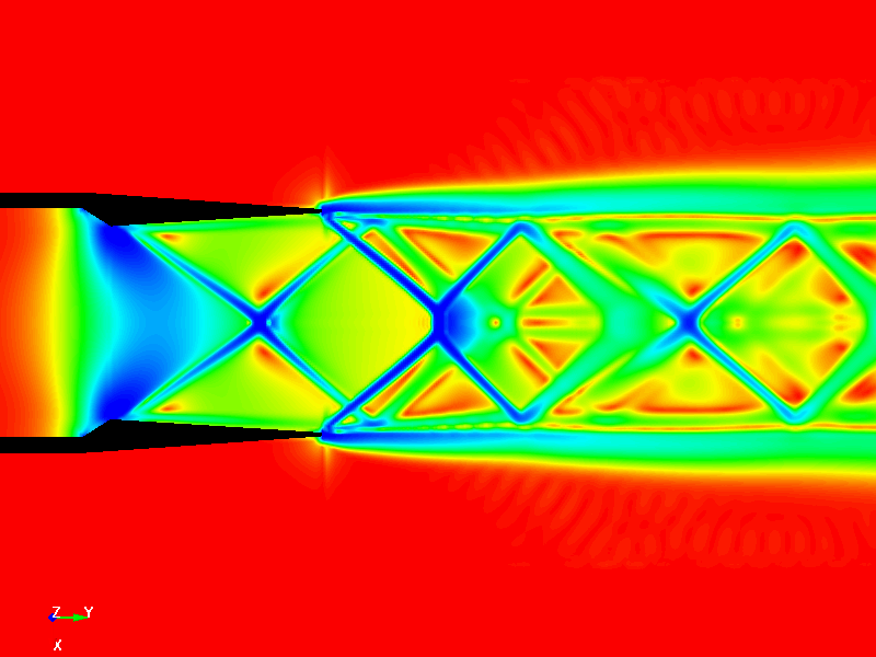 CESE Shock Diamond Analysis,FEM,FEA