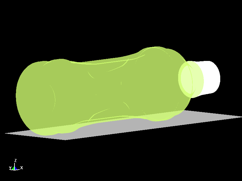 Drop Analysis of a Plastic Bottle filled with water / horizontal position