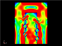 Stress distribution of 2d ball screw model under Thrust Load