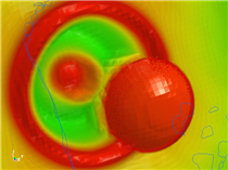 Shockwave toward a droplet