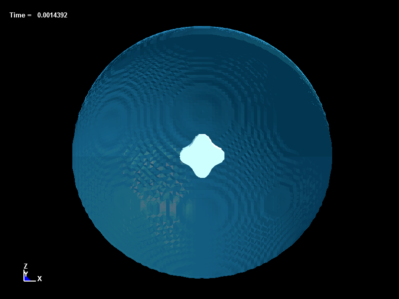  Bubble Dynamics inside Liquid Drops, d=0.0mm