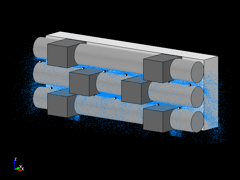  Computation for spray water and flow behavior in the continuous casting process of the iron using des elements