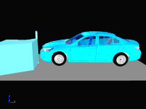 IIHS small overlap crash test simulation