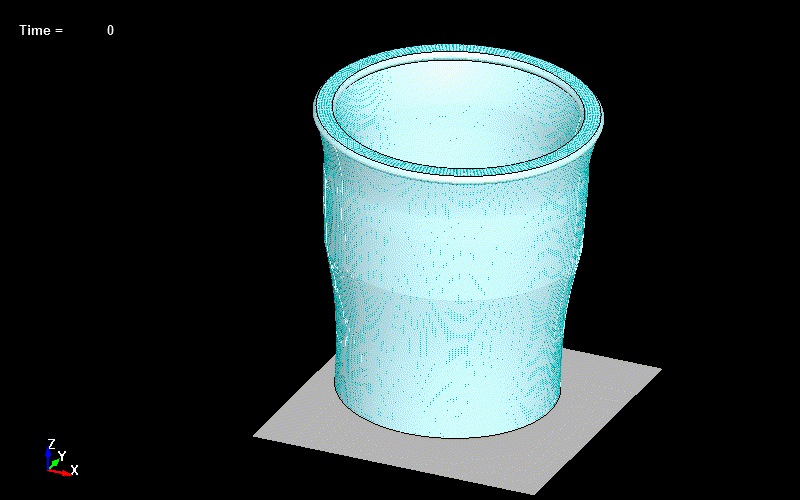  Glass Drop Impact simulation with adaptive solid to sph function