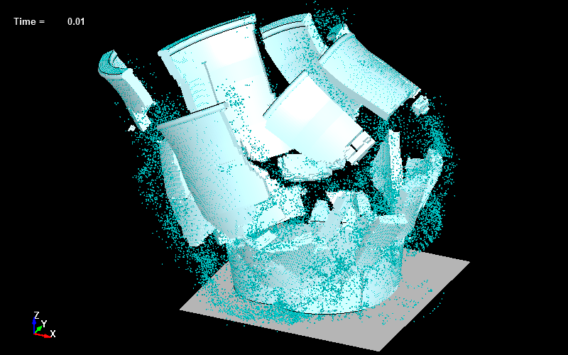  Glass Drop Impact simulation with adaptive solid to sph function