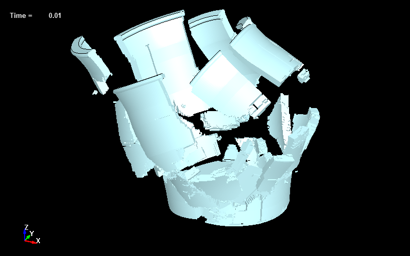  Glass Drop Impact simulation with adaptive solid to sph function