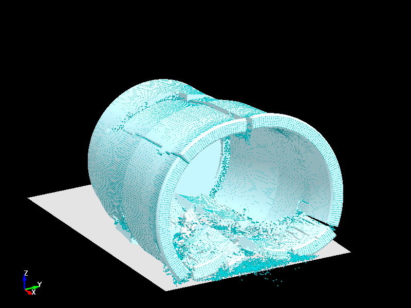  Glass Drop Impact simulation with adaptive solid to sph function