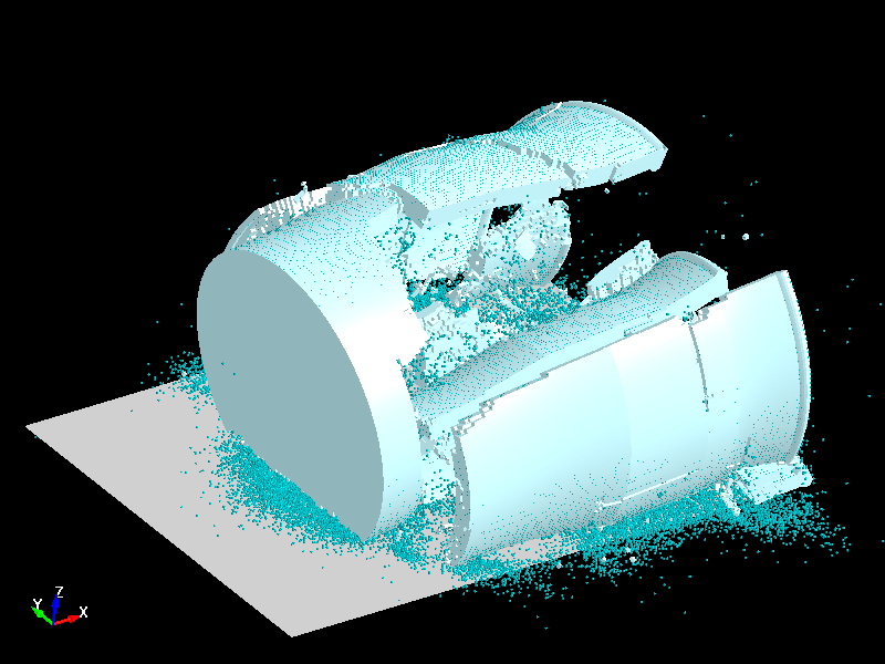  Glass Drop Impact simulation with adaptive solid to sph function