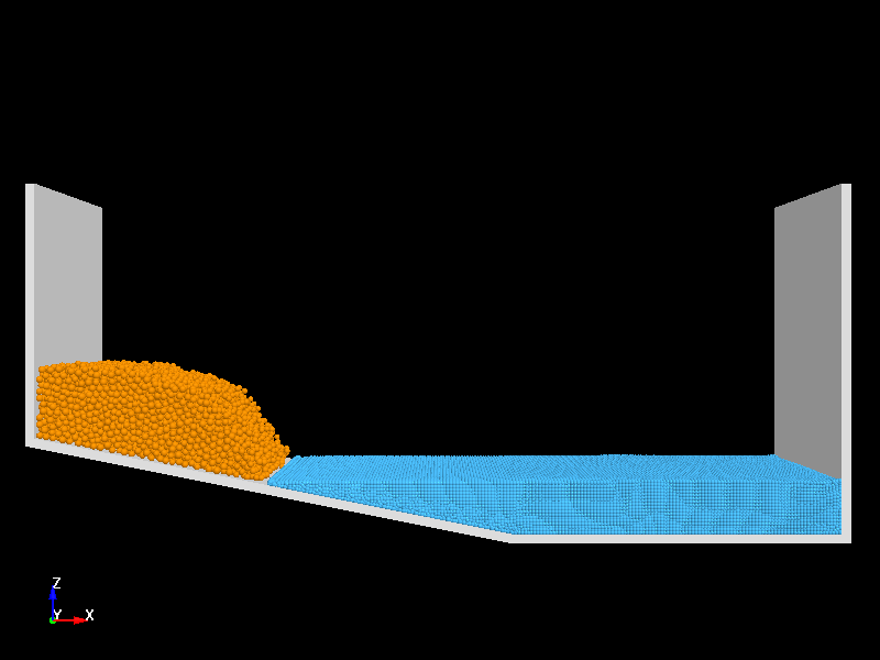  Sediment collapse and flow behavior to dam