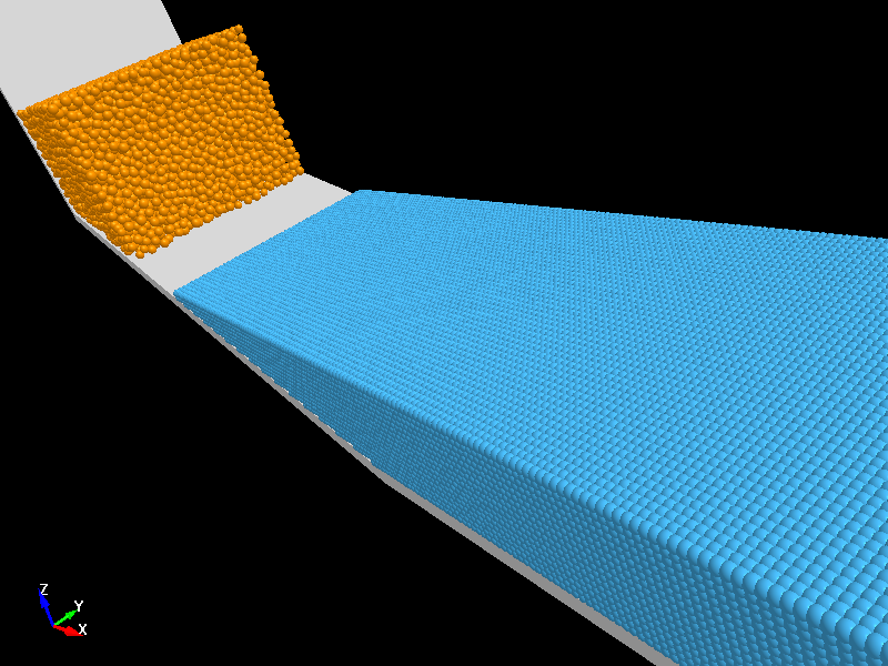  Sediment collapse and flow behavior to dam