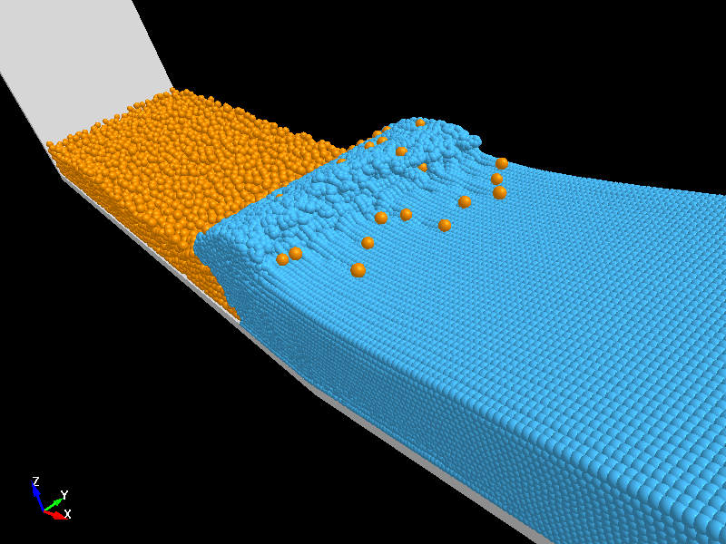  Sediment collapse and flow behavior to dam