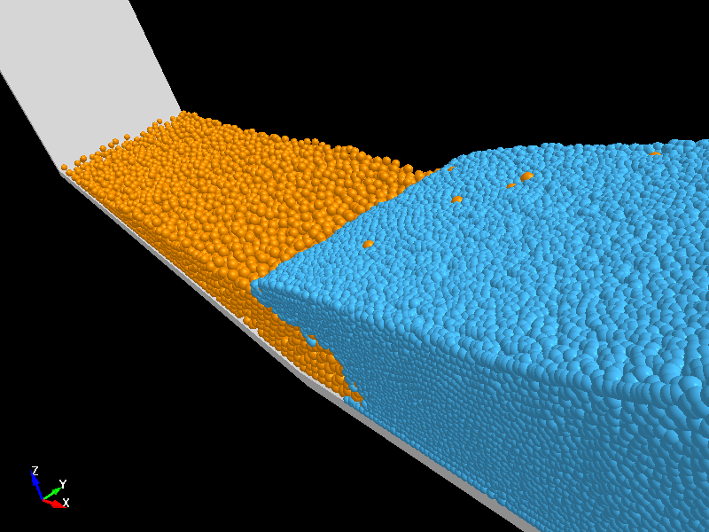  Sediment collapse and flow behavior to dam