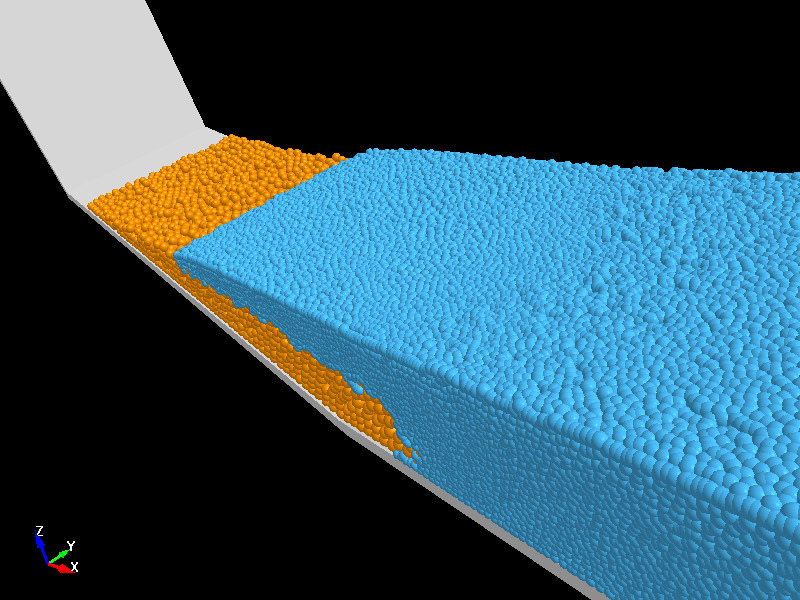  Sediment collapse and flow behavior to dam