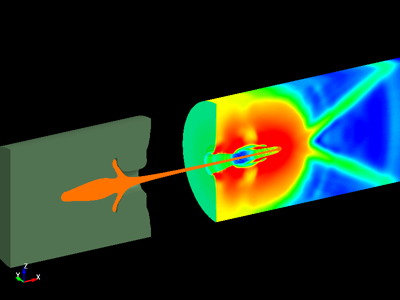 Shaped Charge Jet deformation and penetration 