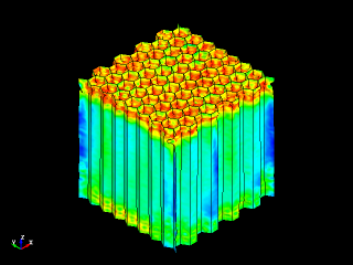 Axial compression of aluminum honeycomb