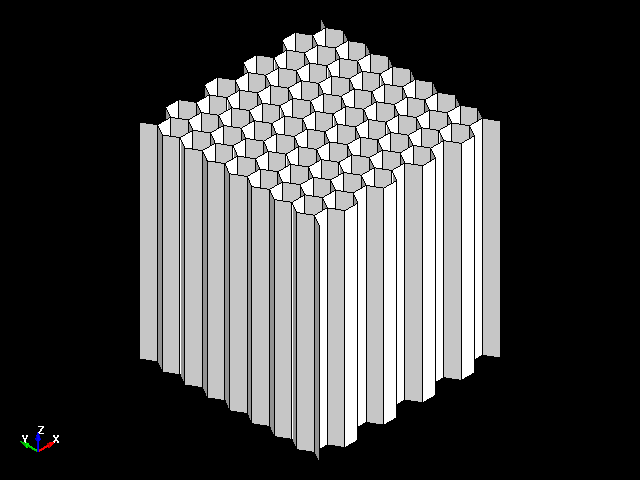  Deformation behavior for axial compression of aluminum honeycomb in orthogonal direction (X) 