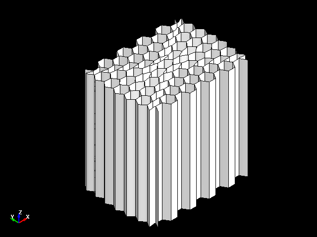  Deformation behavior for axial compression of aluminum honeycomb in orthogonal direction (Y) 