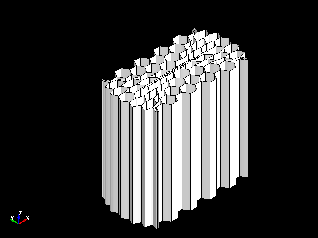  Deformation behavior for axial compression of aluminum honeycomb in orthogonal direction (Y) 