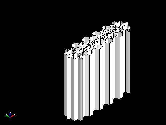  Deformation behavior for axial compression of aluminum honeycomb in orthogonal direction (Y) 