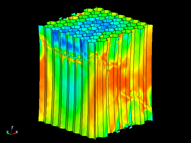  Deformation behavior for axial tension of aluminum honeycomb in strength direction (Z) 