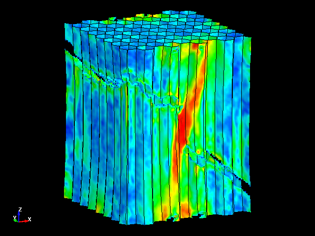  Deformation behavior for axial tension of aluminum honeycomb in strength direction (Z) 