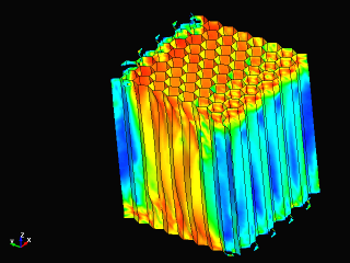 ZY Shear deformation of aluminum honeycomb