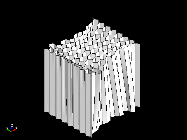  XZ Shear deformation behavior of aluminum honeycomb