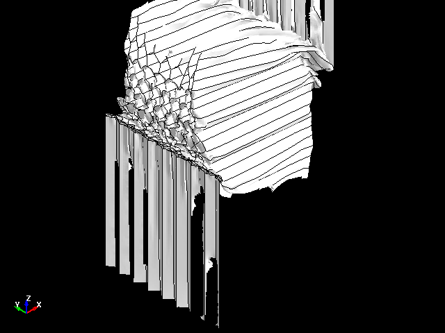  XZ Shear deformation behavior of aluminum honeycomb