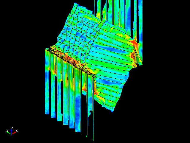  XZ Shear deformation behavior of aluminum honeycomb