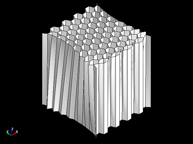  YZ Shear deformation behavior of aluminum honeycomb