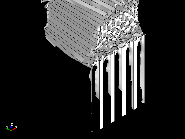  YZ Shear deformation behavior of aluminum honeycomb