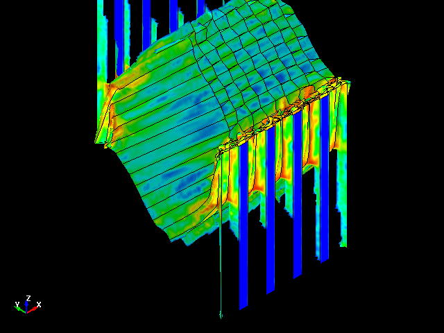  YZ Shear deformation behavior of aluminum honeycomb