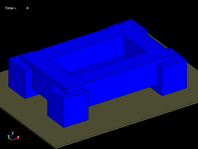  Drop impact energy absorbing test simulation with foamed material parts