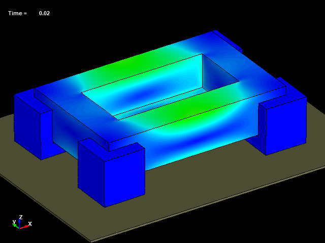  Drop impact energy absorbing test simulation with foamed material parts