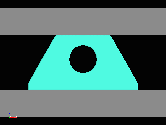  Compression analysis of trapezoidal rubber with hole opening