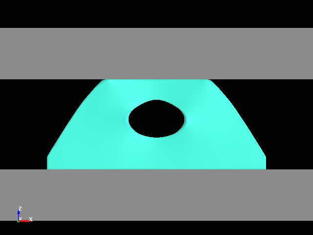  Compression analysis of trapezoidal rubber with hole opening