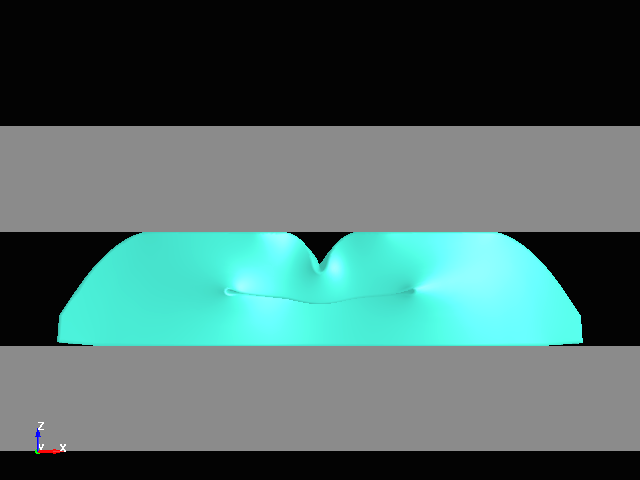  Compression analysis of trapezoidal rubber with hole opening