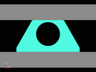 Compression analysis of trapezoidal rubber with hole opening