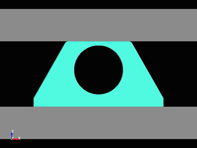  Compression analysis of trapezoidal rubber with hole opening