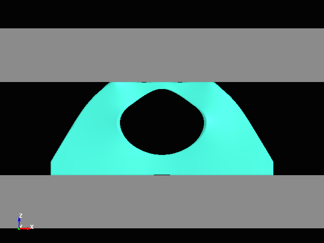  Compression analysis of trapezoidal rubber with hole opening