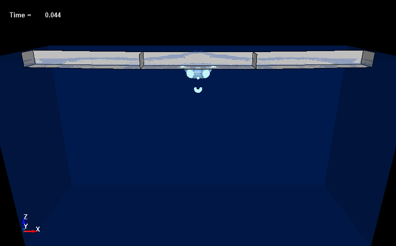  Whipping motion of floating structure induced by UNDEX